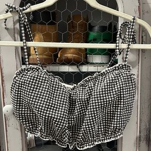 Gingham bikini top